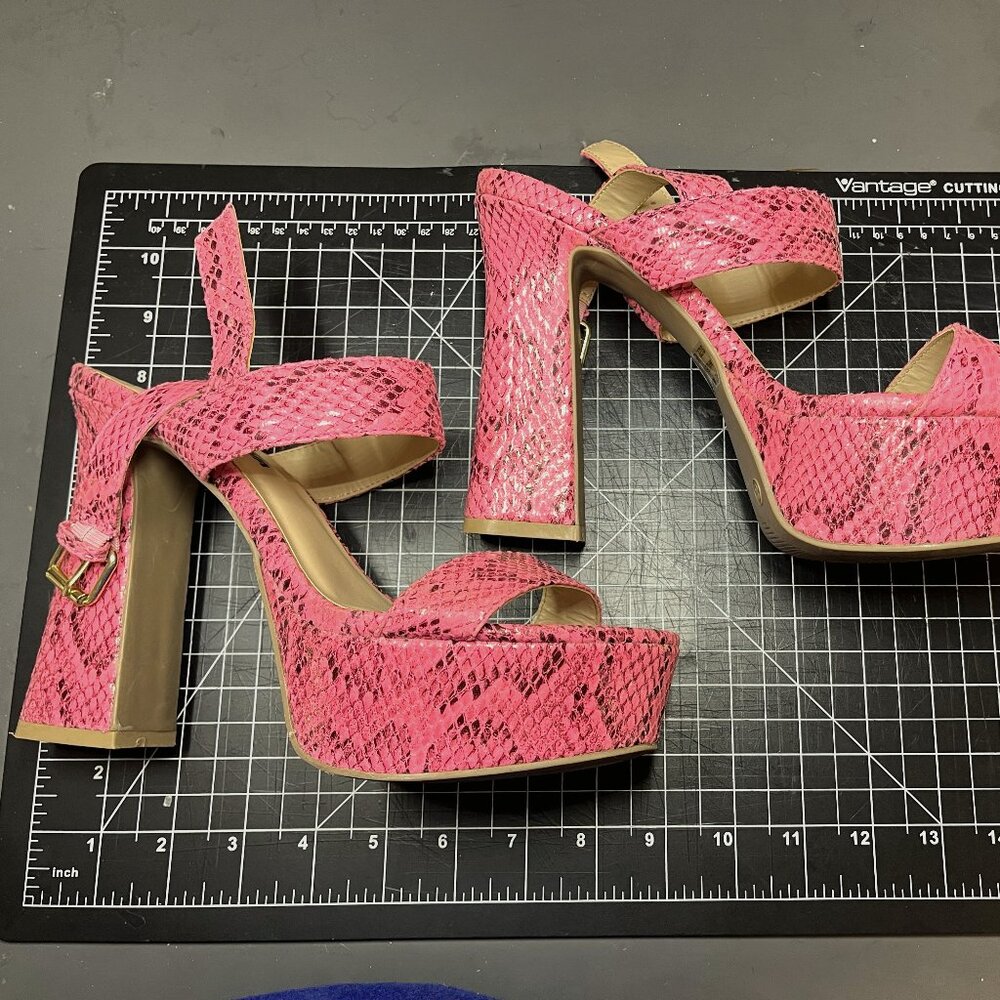 Pink Snakeskin Heels
